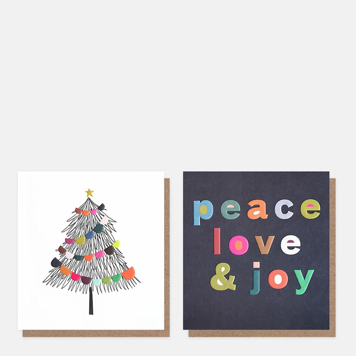 Pack of 16 Bunting Tree Christmas Cards main product photo