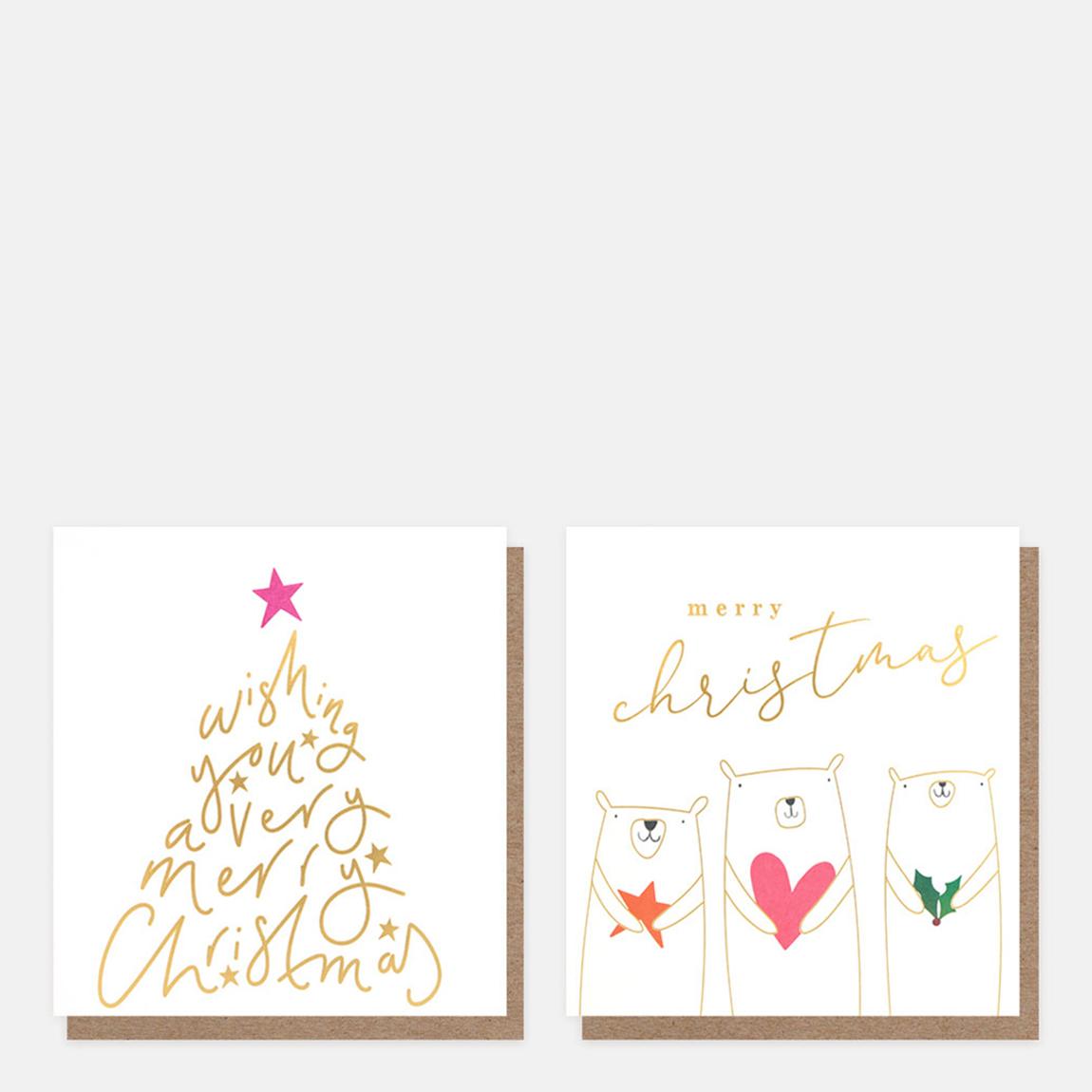 Pack of 16 Tree & Bears Christmas Cards main product photo