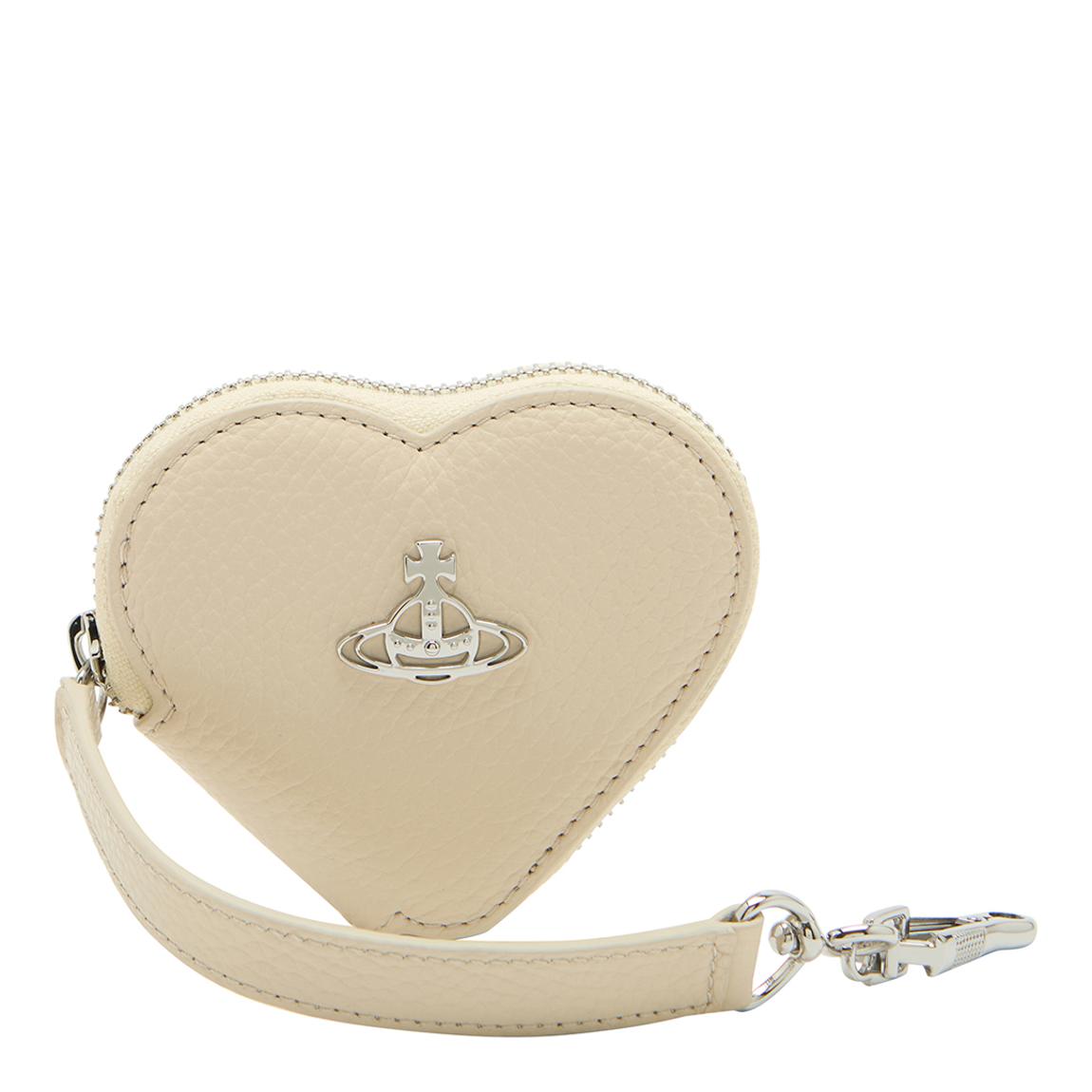 Beige Grain Leather Johanna Heart Coin Case main product photo