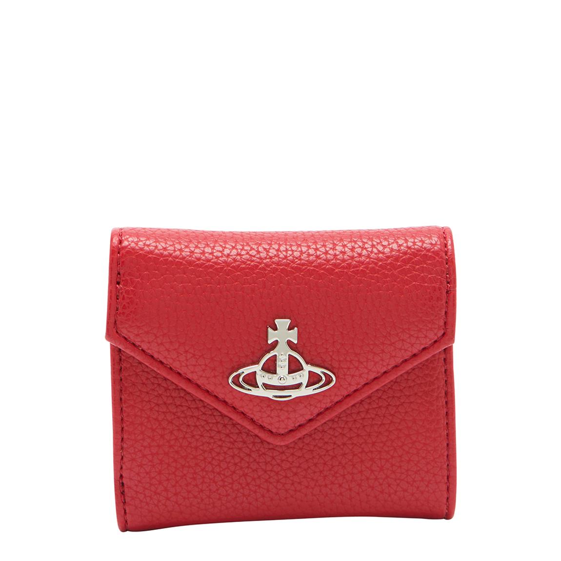 Red Vegan Grain Leather Johanna Envelope Billfold main product photo