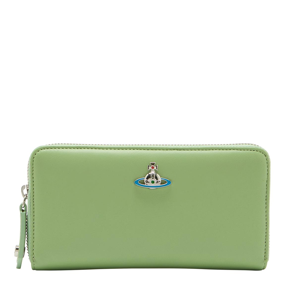 Green Soft Leather Emma Classic Zip Round Wallet main product photo