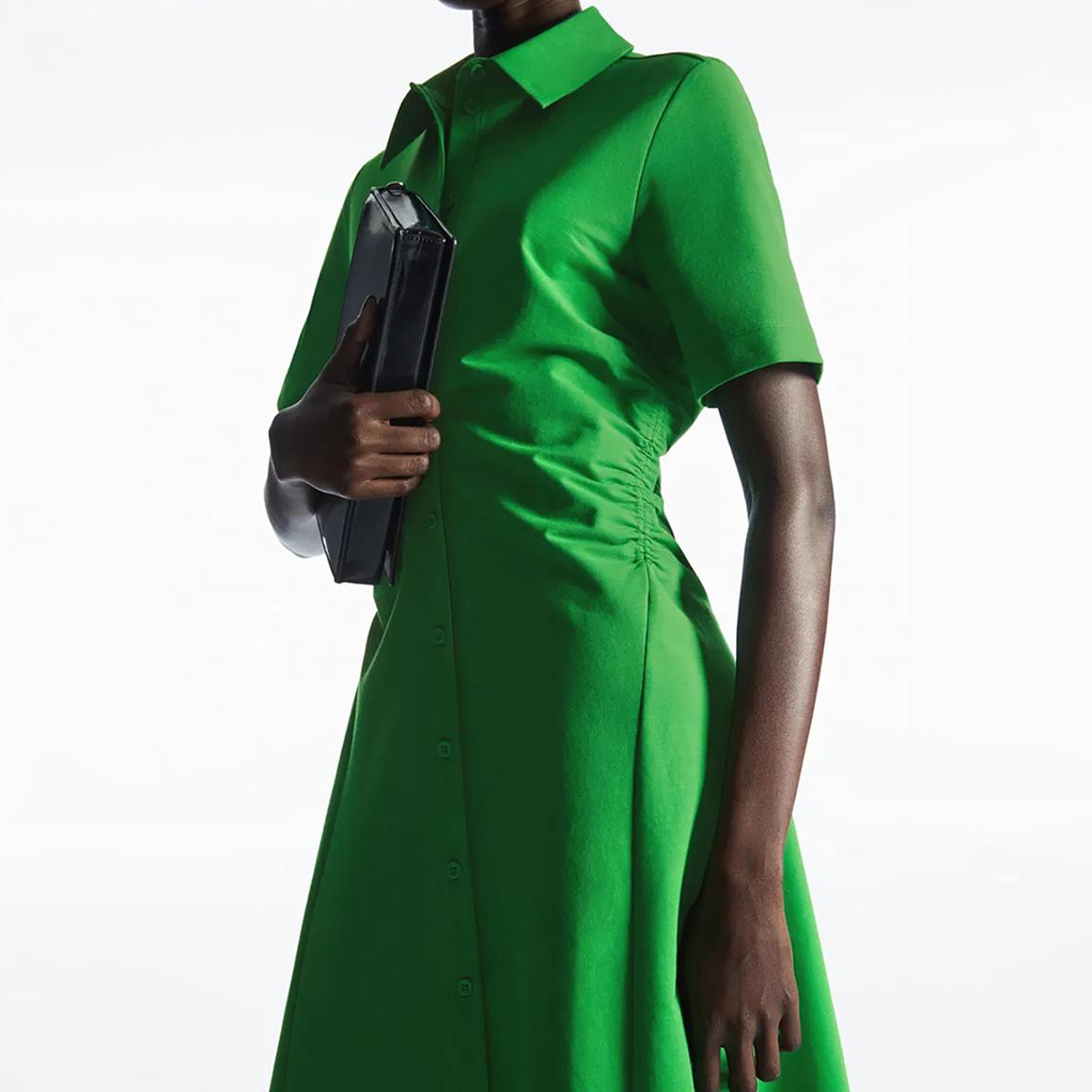 COS Emerald Paluka Shirt Midaxi Dress - BrandAlley