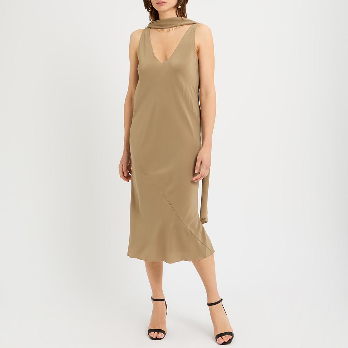 Beige Silk Slip Dress main product photo