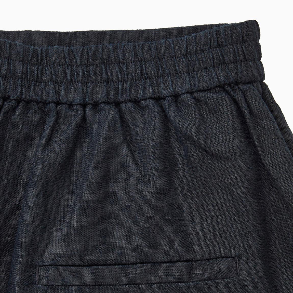 Navy High-Waisted Linen Culotte main product photo