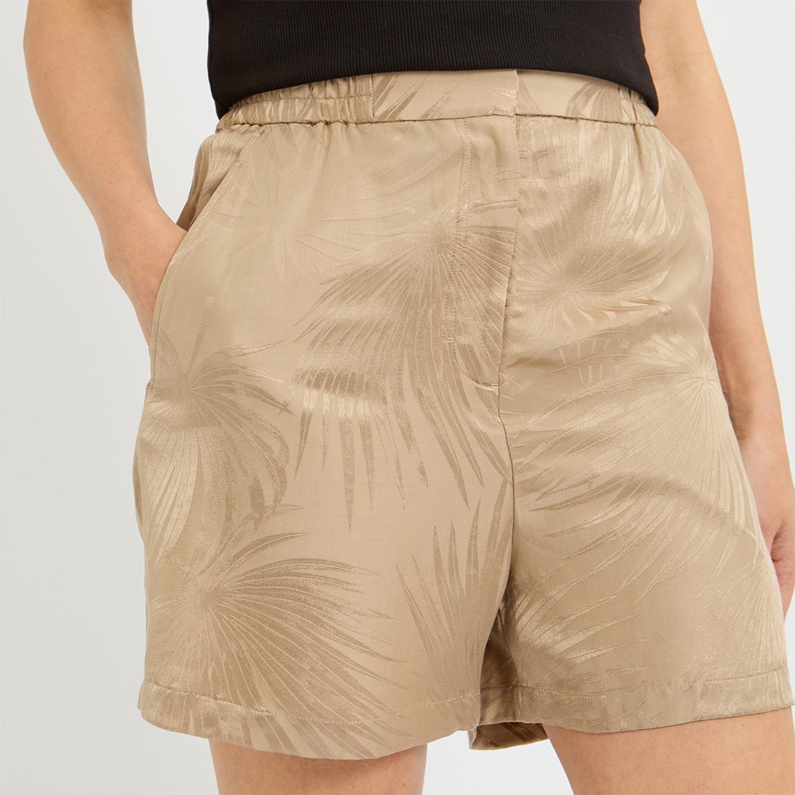 Beige Planci Silk Blend Jacquard Shorts main product photo