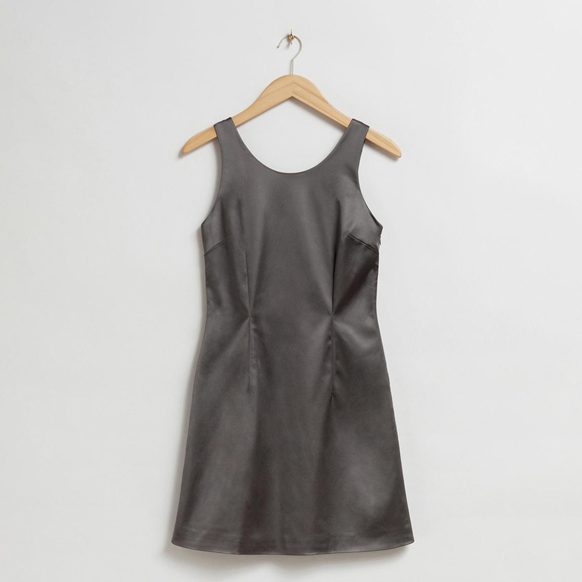 Charcoal Fitted Scoop Mini Dress main product photo
