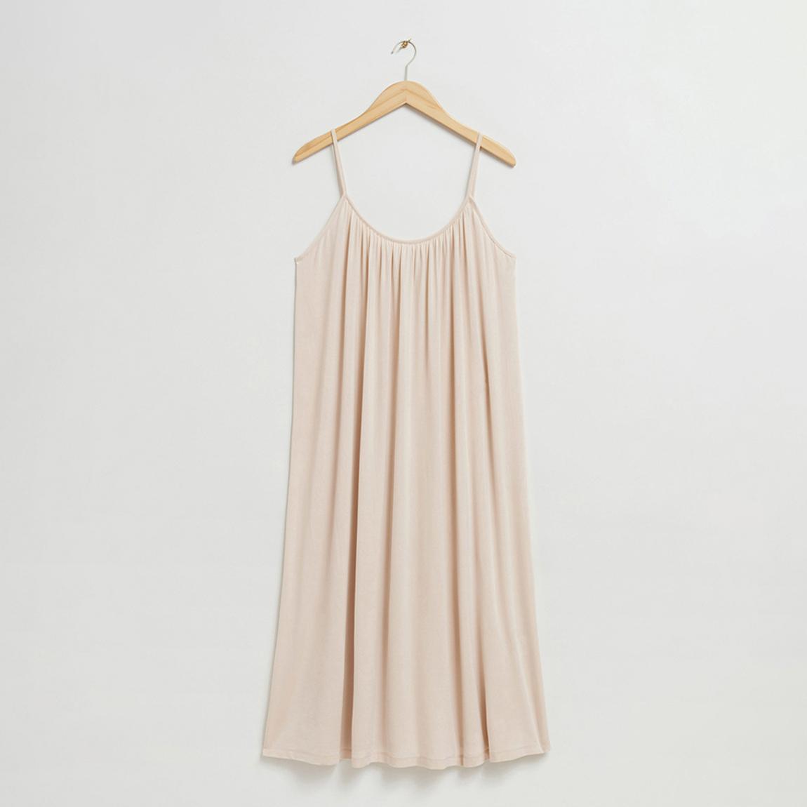 Ecru Floaty Spaghetti Strap Midi Dress main product photo