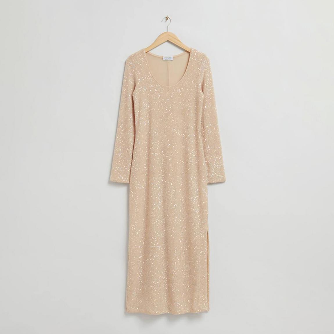 Apricot Sequin Scoop Midaxi Dress main product photo