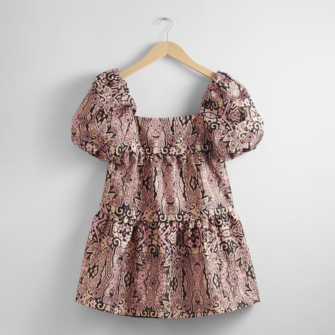 Pink Multi Printed Tiered Mini Dress main product photo