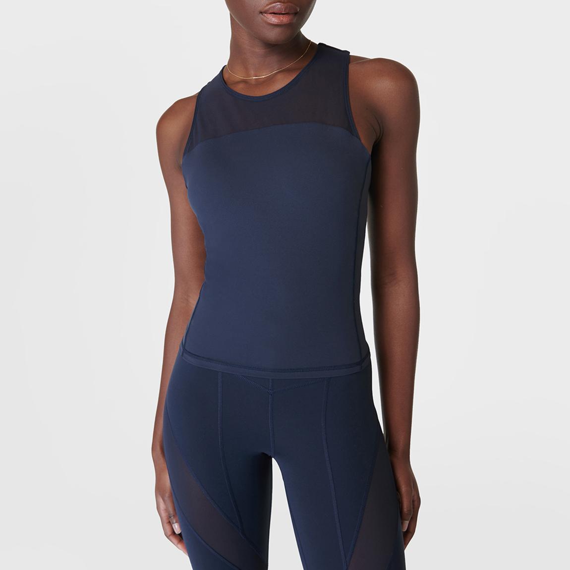 Power Illusion Workout Bra Tank - Navy Blue main product photo