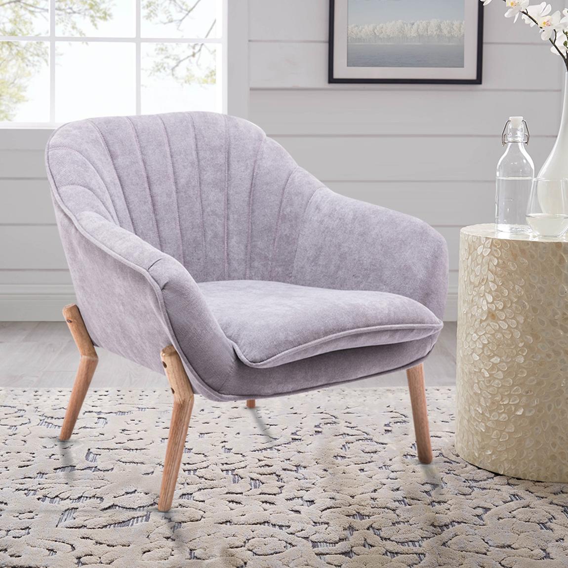 Wooden Grey Fleece Fabric Snug Sofa with Irregular Oak Legs main product photo