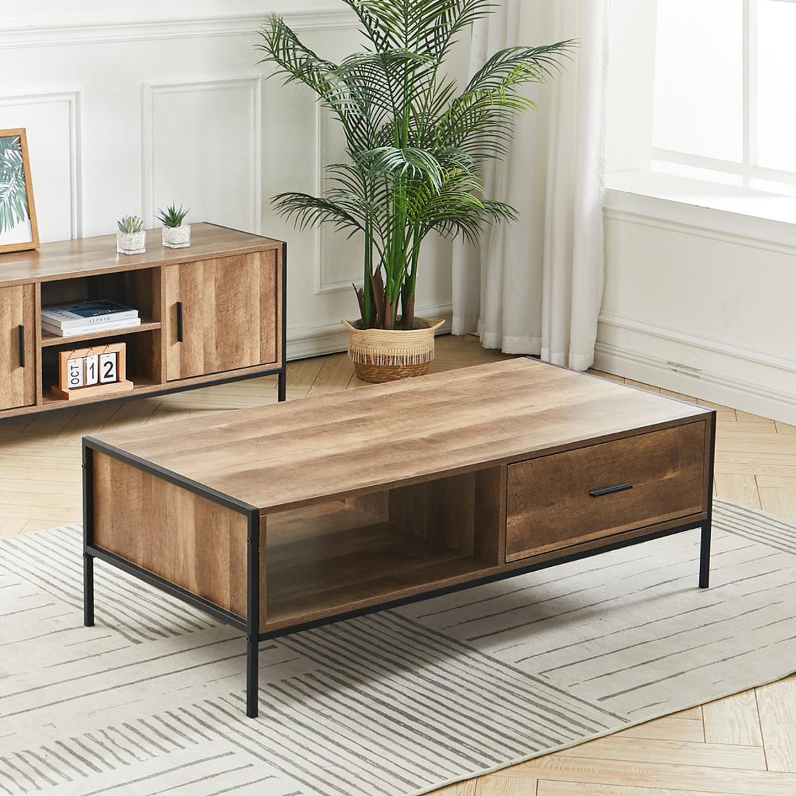 Brown Coffee Table with Drawer main product photo