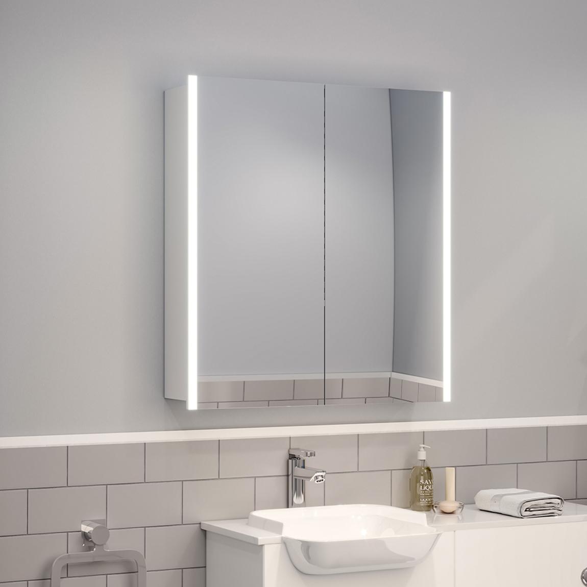 Large White Mirror Cabinet with Lights main product photo