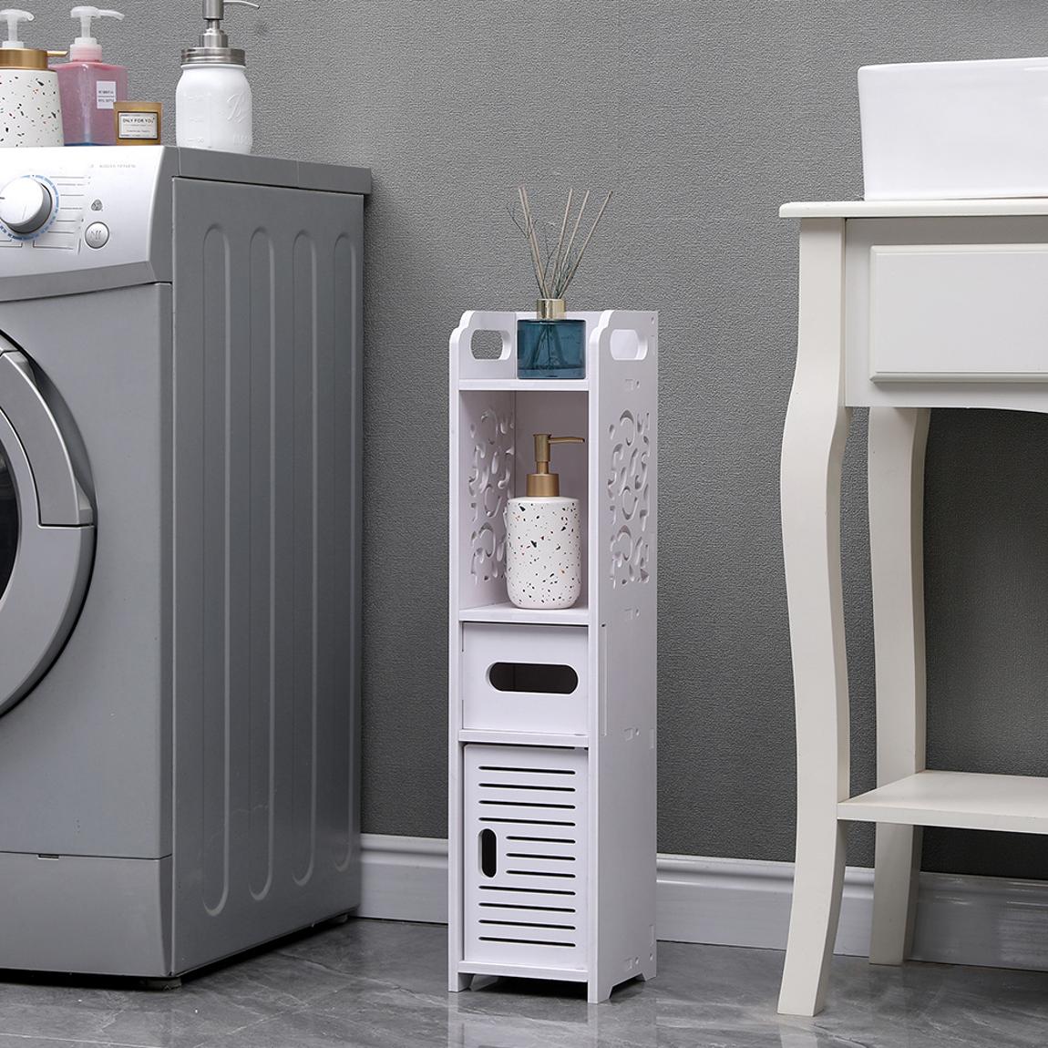Small White Freestanding Wooden Cabinet main product photo