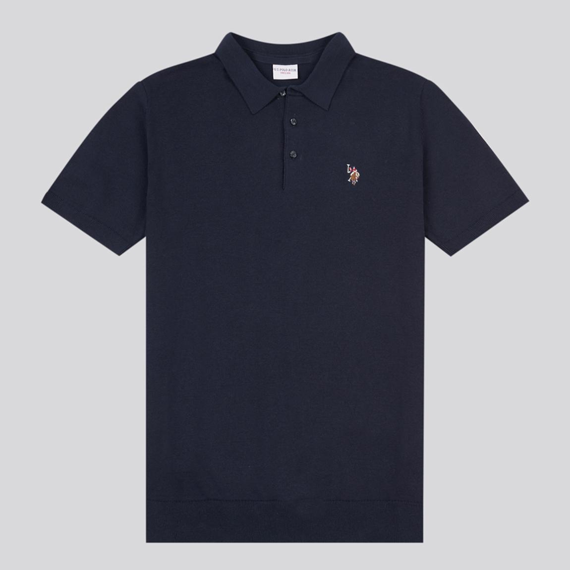 Navy Cotton Knit Polo Shirt main product photo