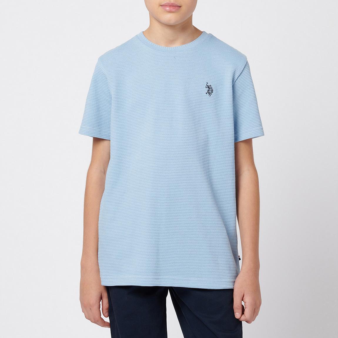 Boy's Light Blue Texture Cotton T-Shirt main product photo