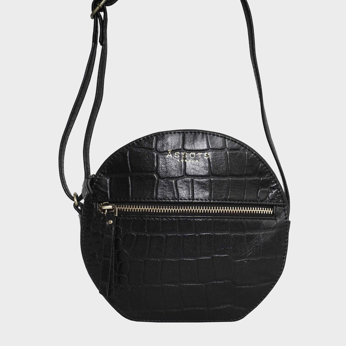 JANE' Embossed Croc Leather Round Designer Crossbody Bag main product photo