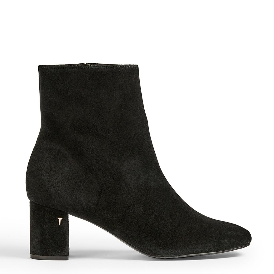 Black Neomie Suede Heeled Ankle Boot main product photo
