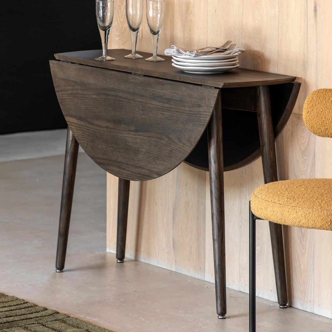 Collins Folding Dning Table Smoked 1000x1000x750mm main product photo