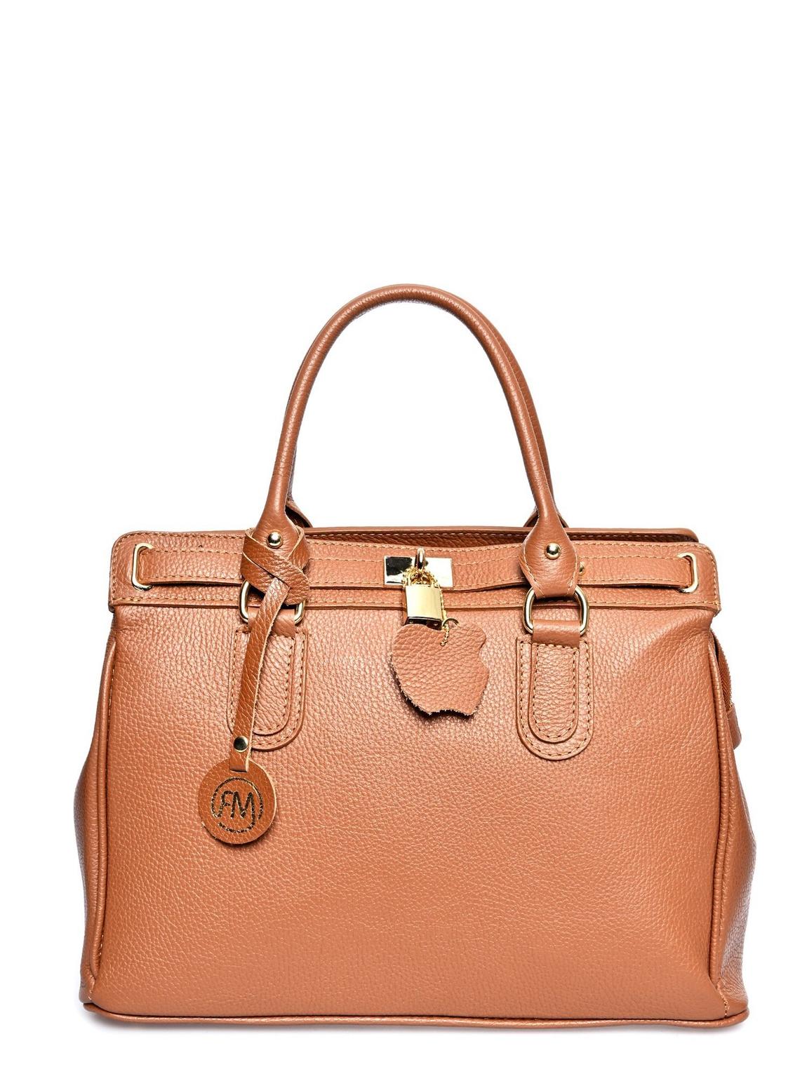 Orange Leather Handbag By Roberta M main product photo