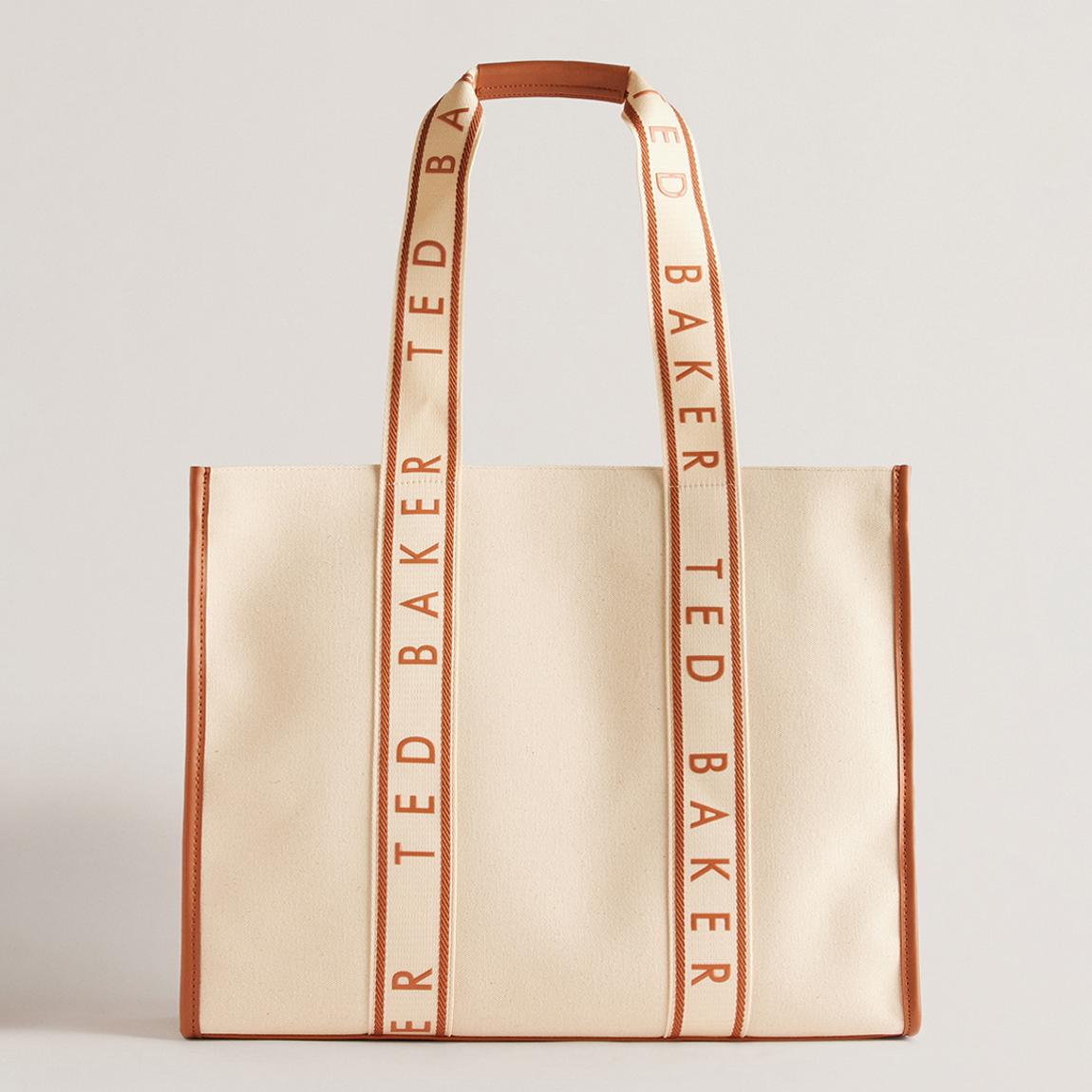 Beige Georjey Webbing Canvas Tote main product photo