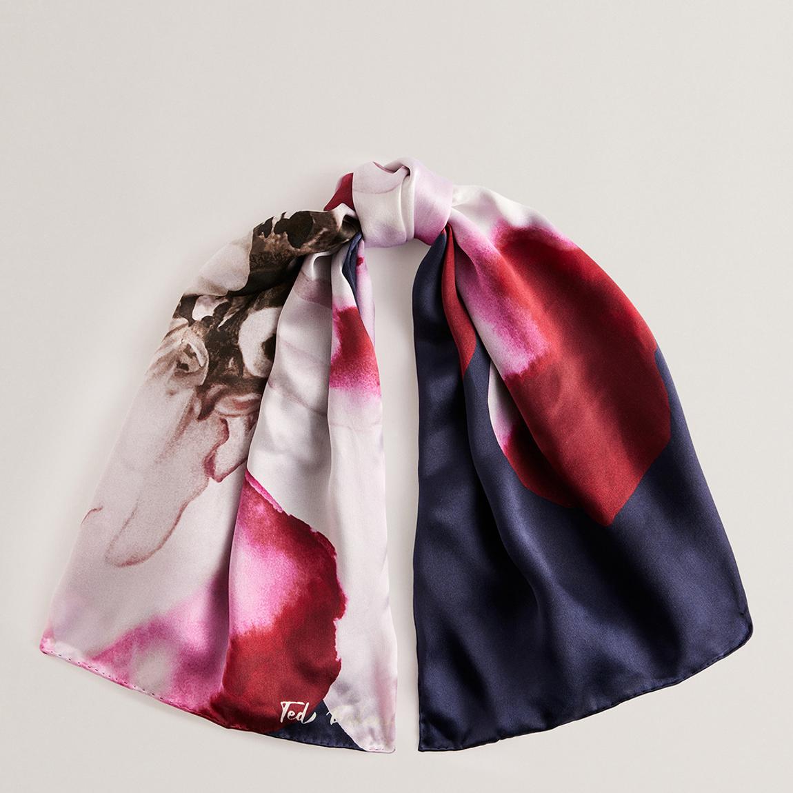 Pink Janices Flower Printed Silk Square main product photo