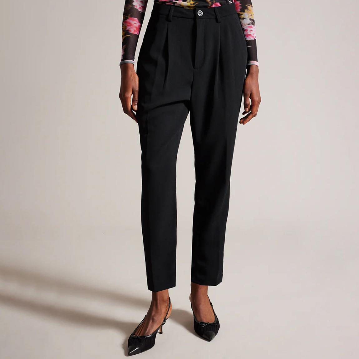 Black Lohren Pleat Front Tapered Leg Trouser main product photo