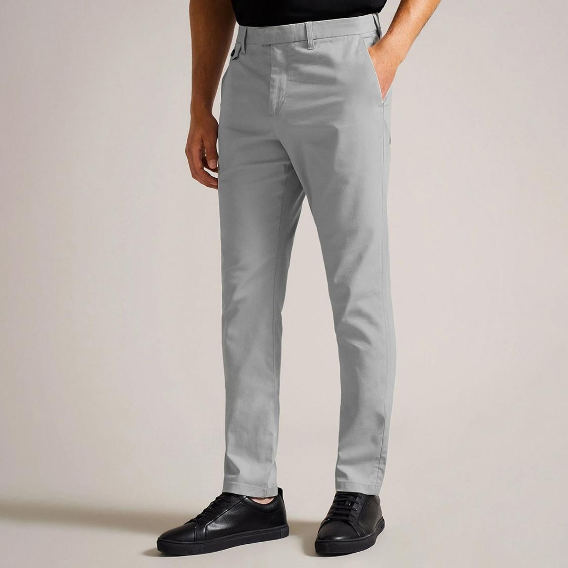 Grey Haydae Slim Fit Textured Chino Trouser main product photo