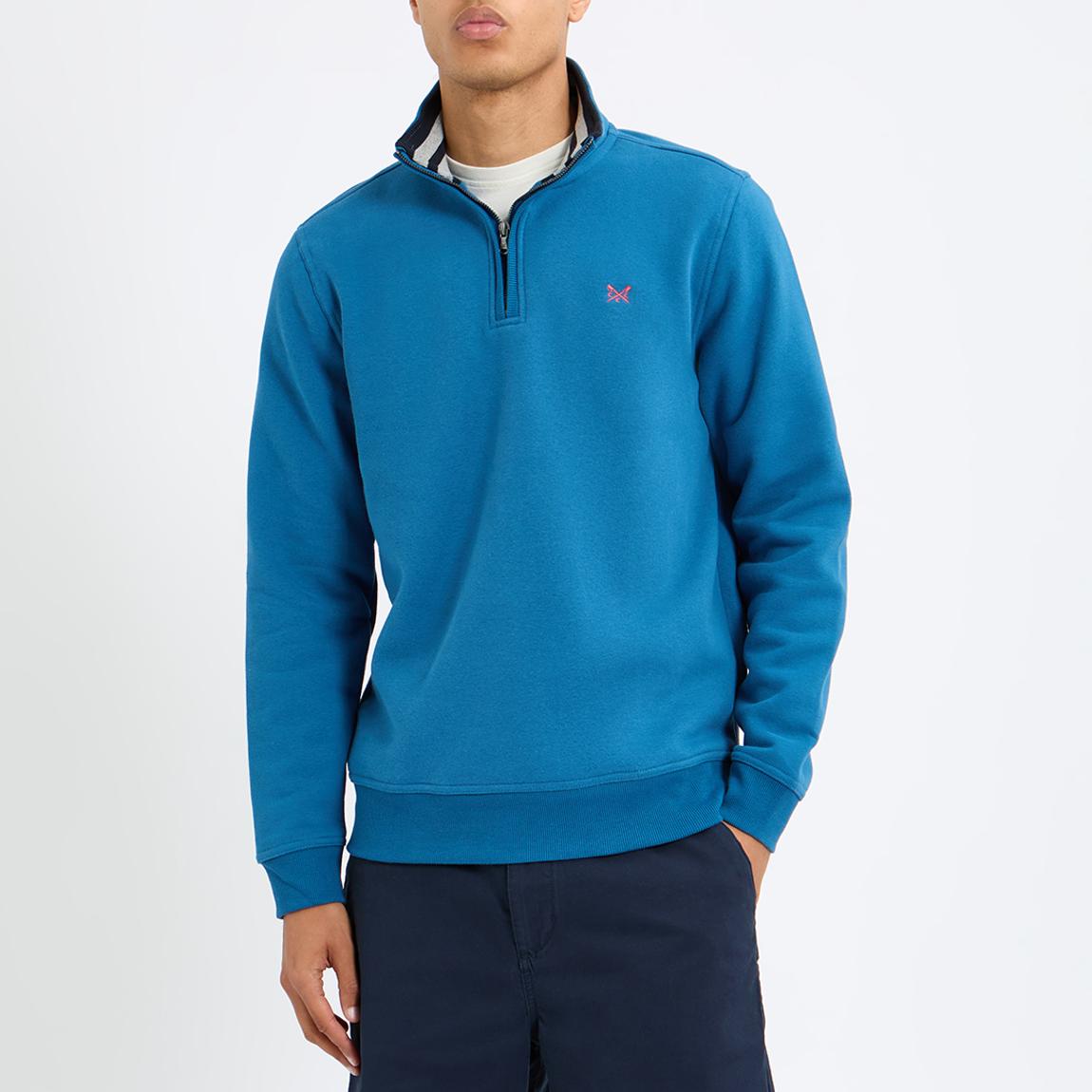 Blue 1/2 Zip Solid Sweatshirt main product photo