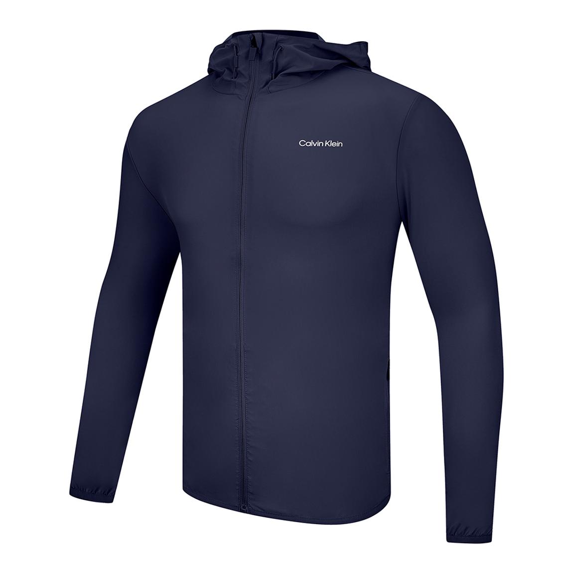 Navy Hooded Full Zip Windbreaker Jacket main product photo