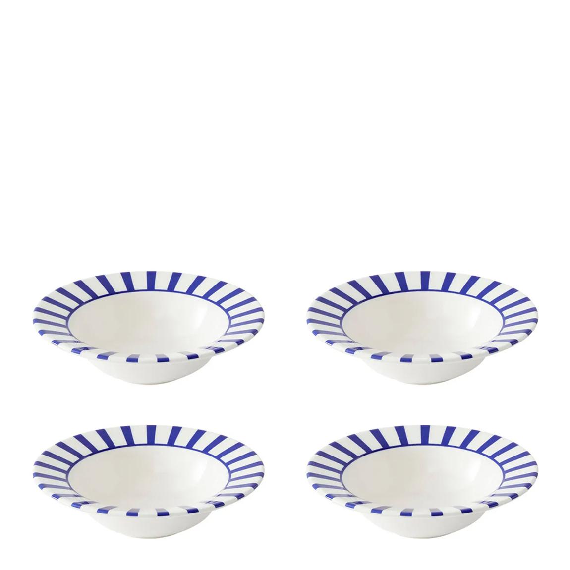 Set of 4 Blue Italian Steccato Cereal Bowl main product photo