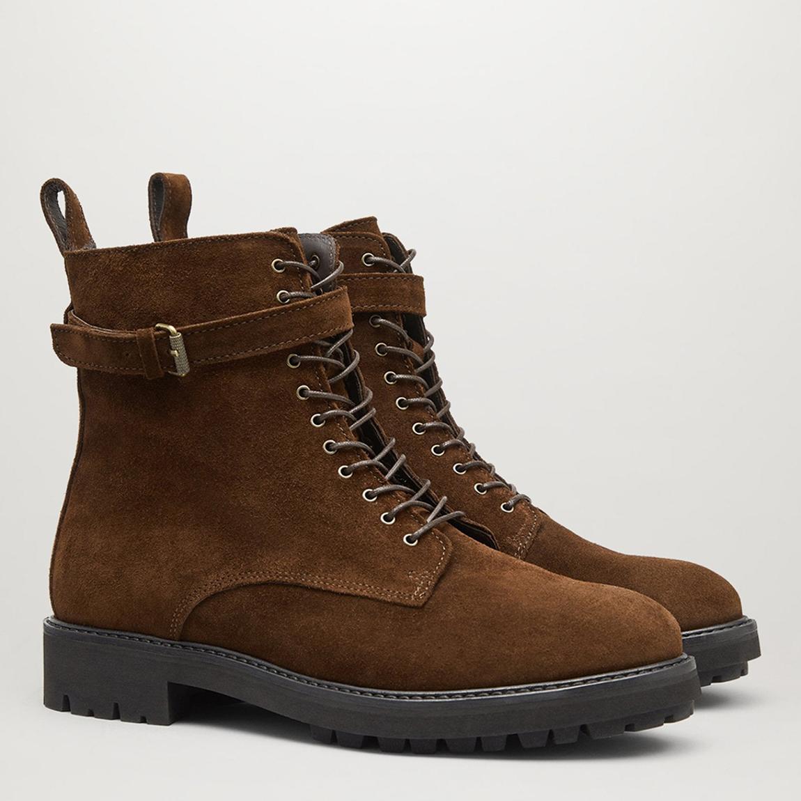 Brown Finley Lace Up Suede Boots main product photo
