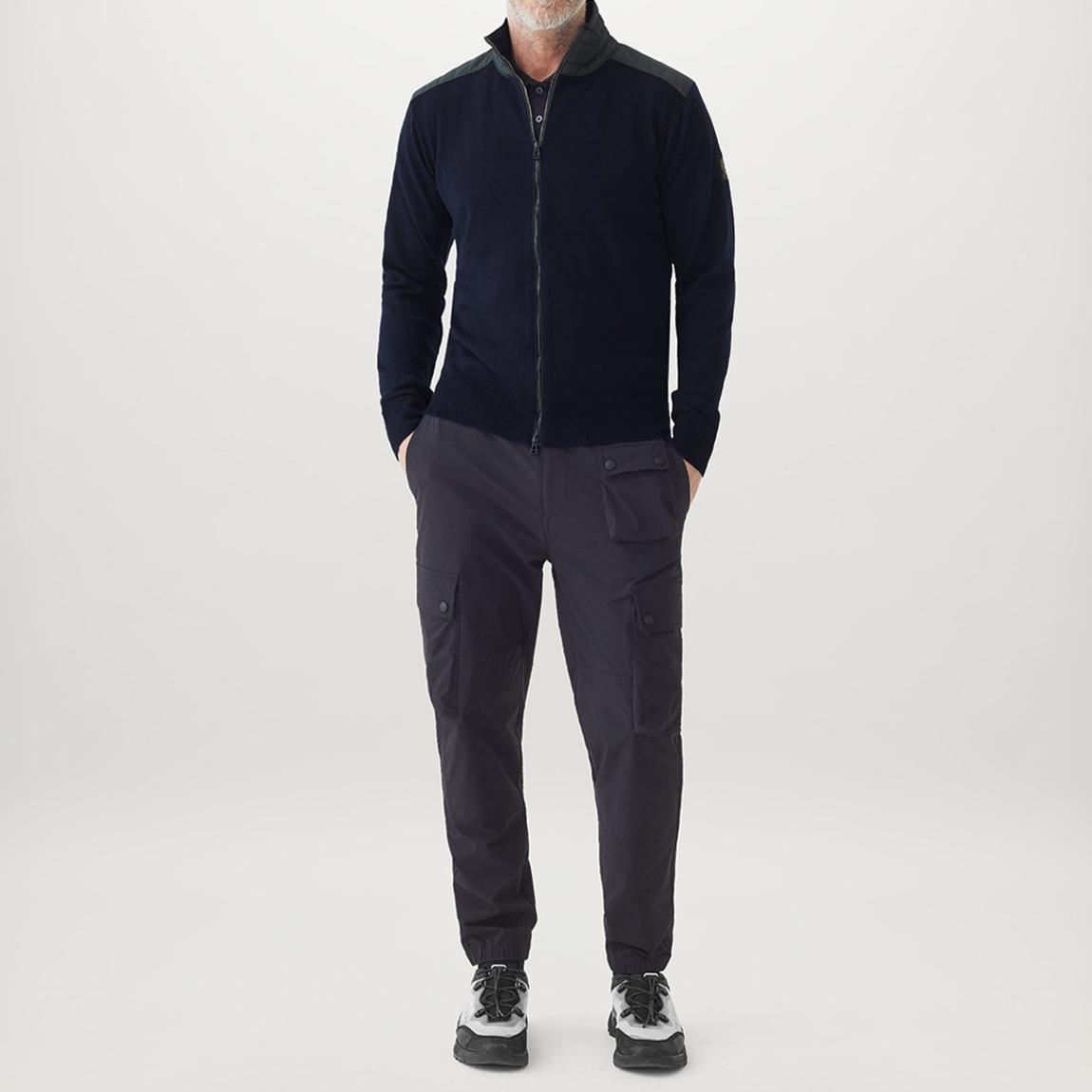 Navy Kelby Zip Wool Cardigan main product photo