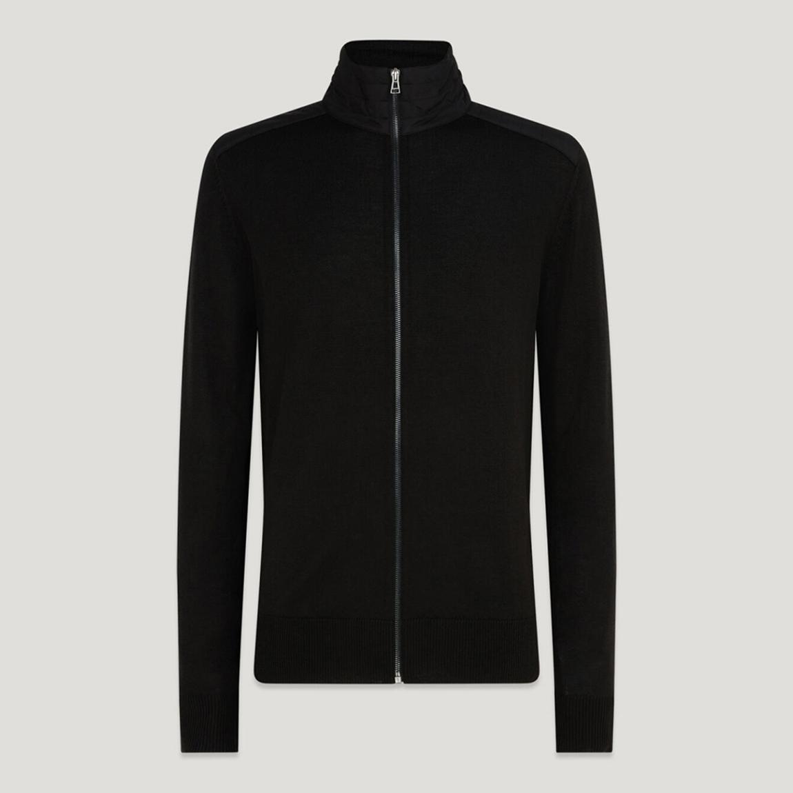 Black Kinsdale Zip Through Merino Cardigan main product photo