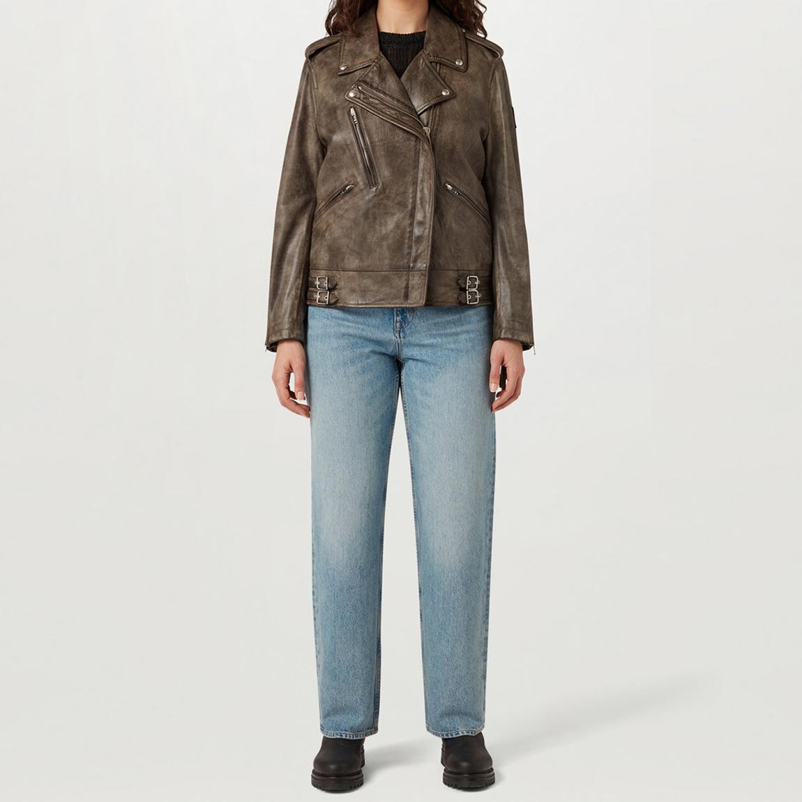 Brown Ferrous Leather Jacket main product photo