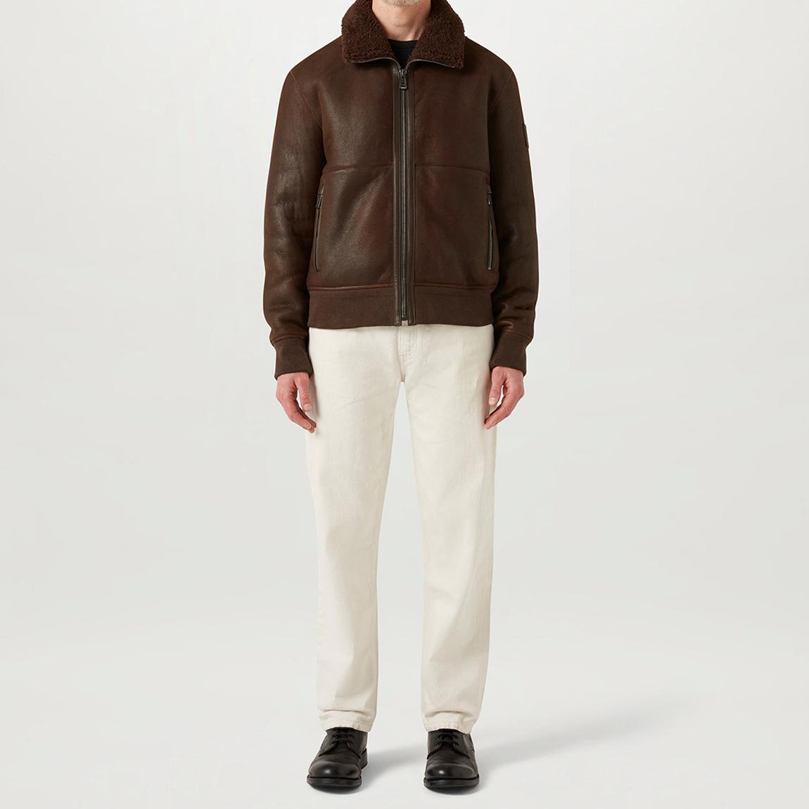 Brown Trace Shearling Jacket main product photo