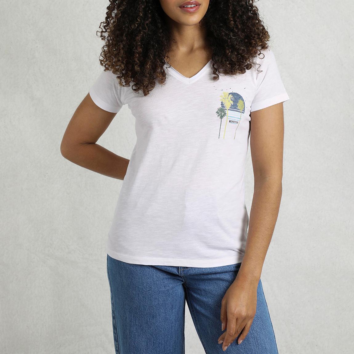 White Marl Slub Graphic Tee main product photo