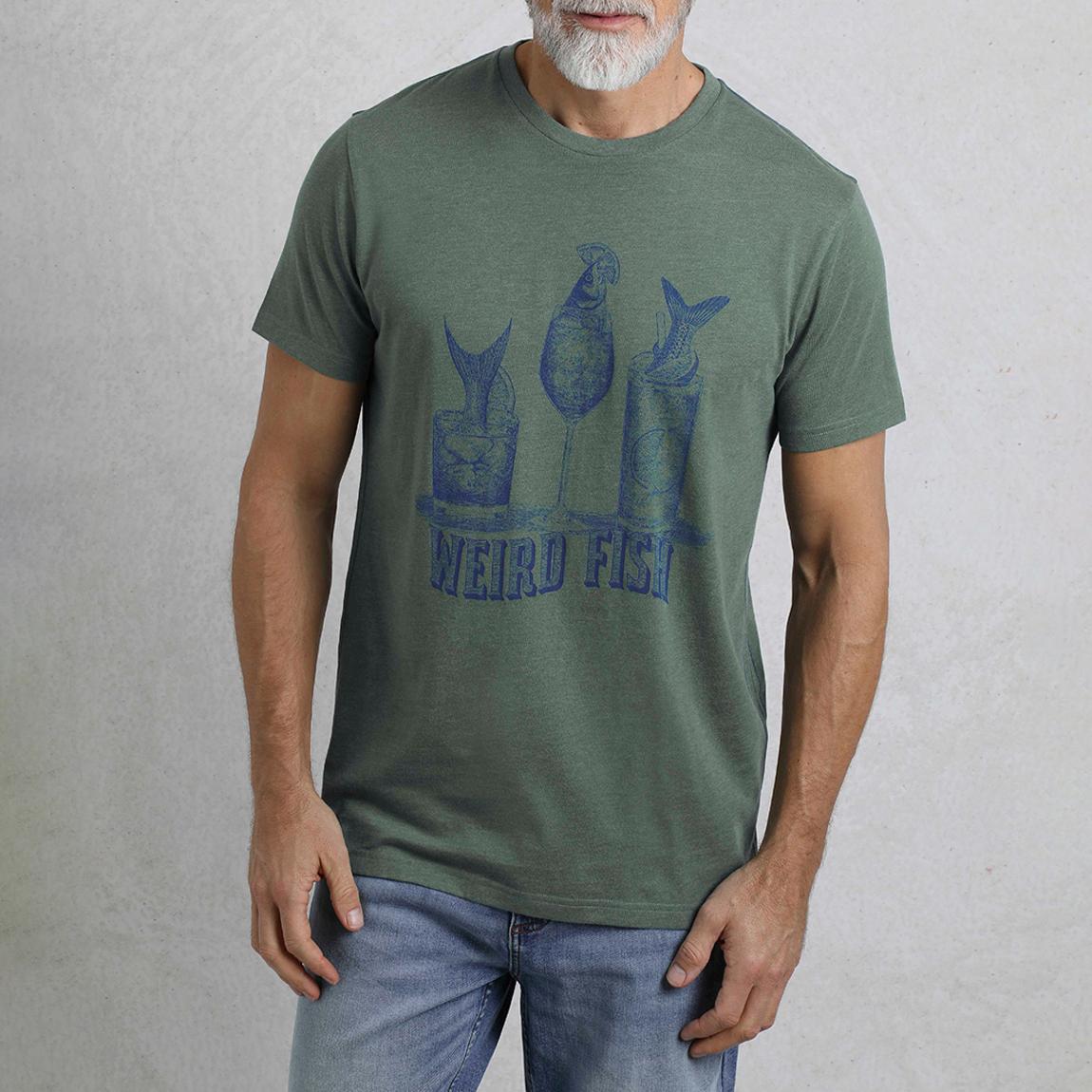 Khaki Happy Hour Front Print Graphic T-Shirt main product photo