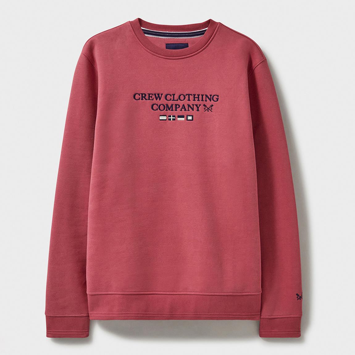 Soft Red Slub Embroidered Flags Crew Sweater main product photo