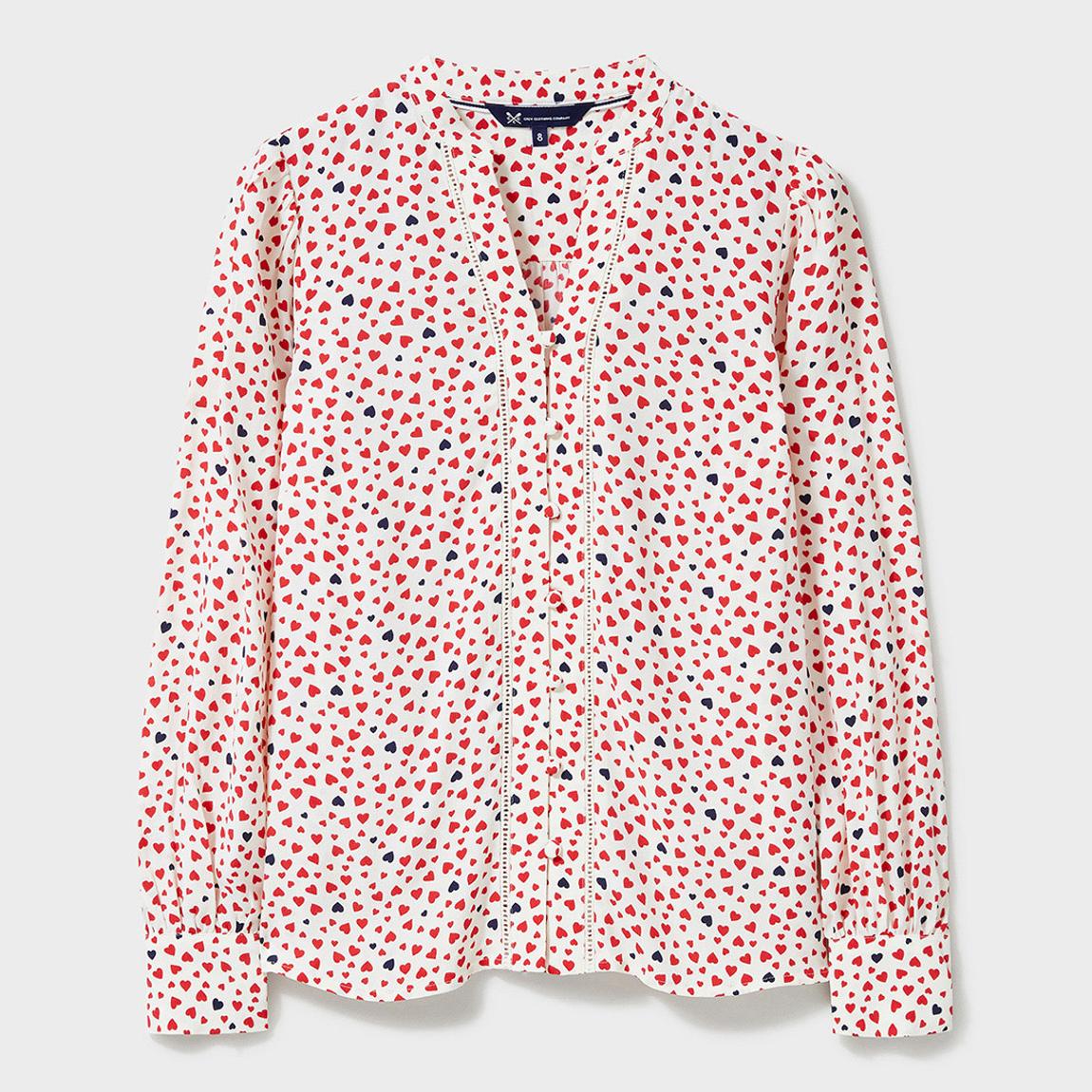 White Anais Heart Print Blouse main product photo