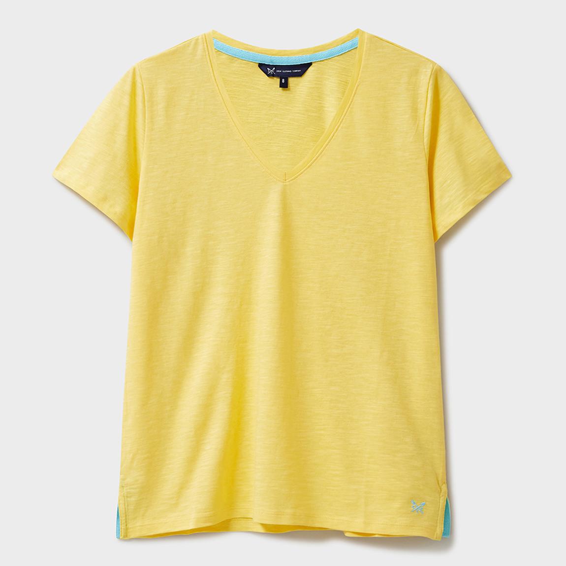 Pale Yellow V-Neck Slub T-Shirt main product photo
