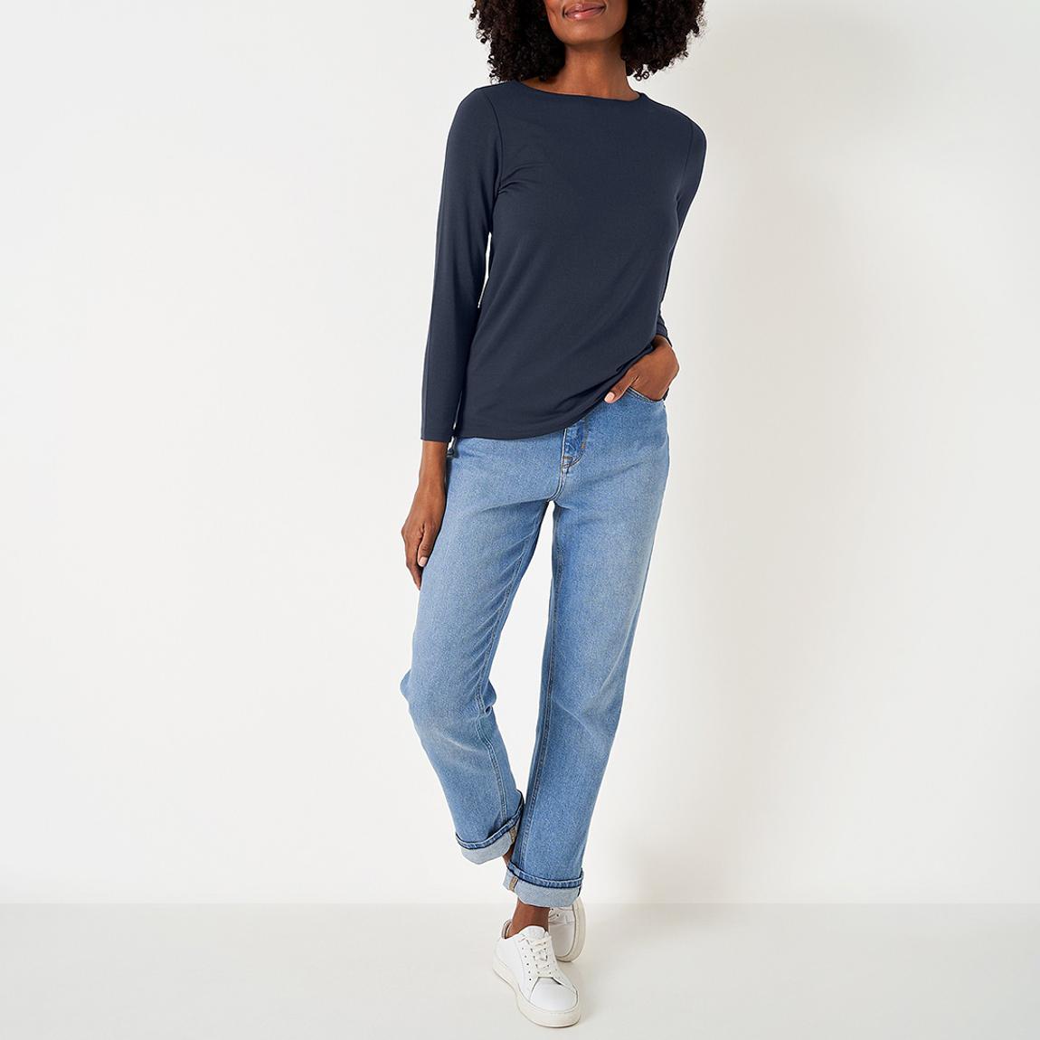 Navy Jemma Boat Neck Top main product photo