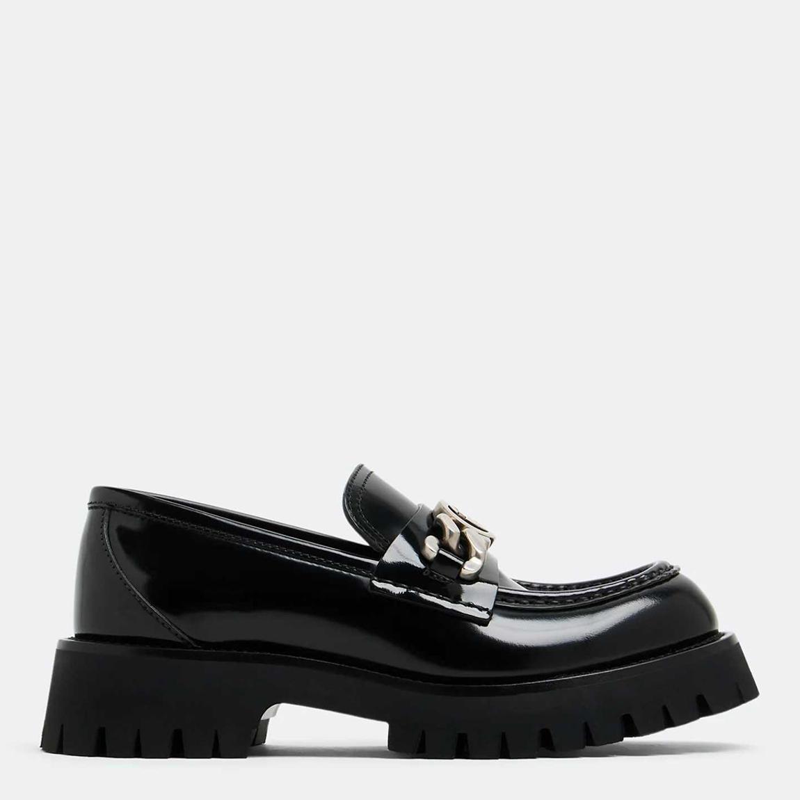 Women's Black Interlocking G Lug Sole Loafers main product photo