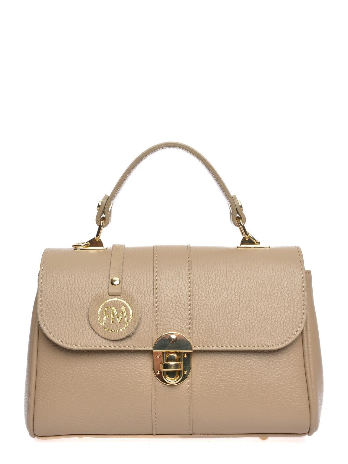 Beige Leather Handbag By Roberta M main product photo