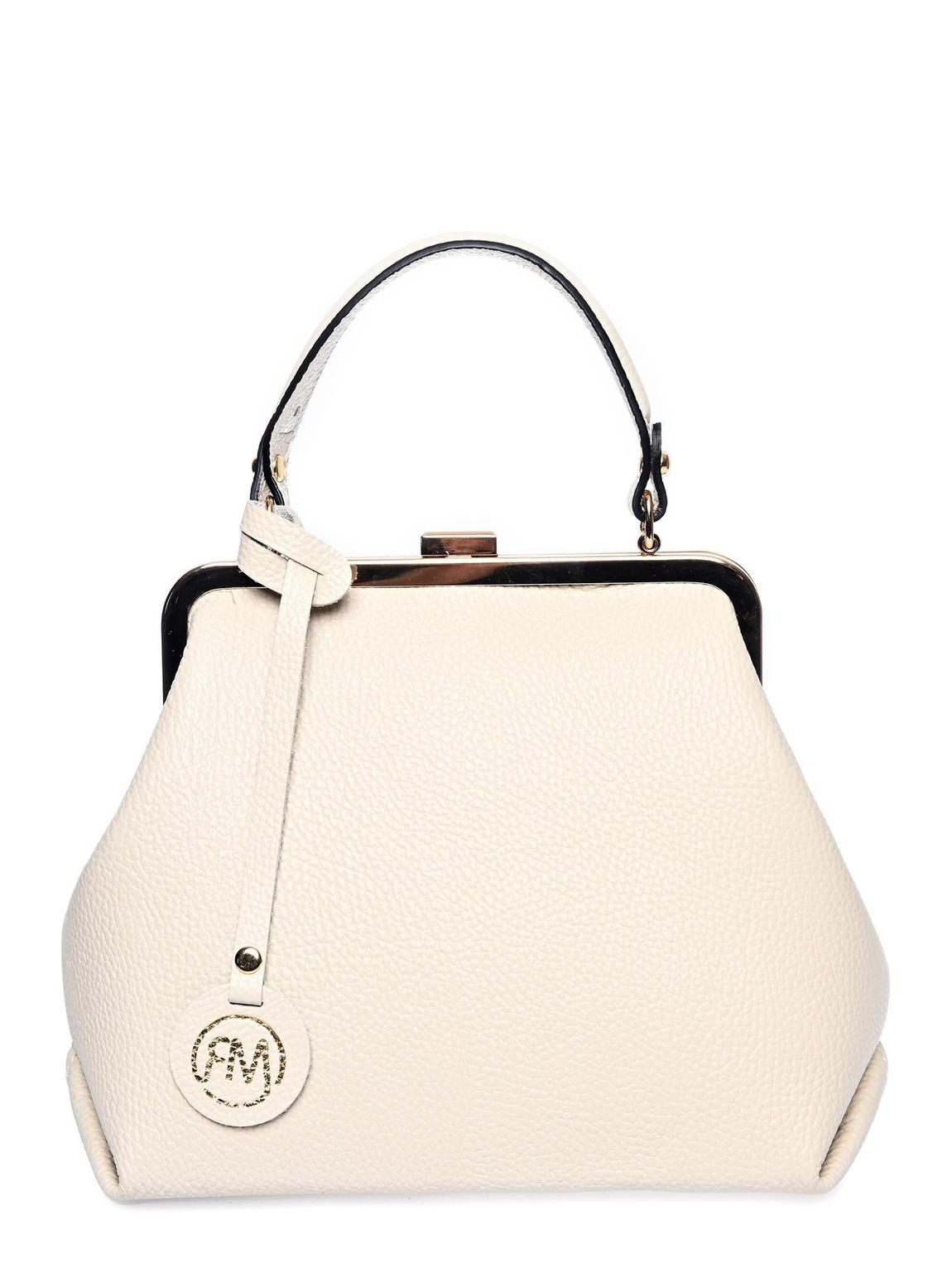 Beige Leather Crossbody Bag By Roberta M main product photo