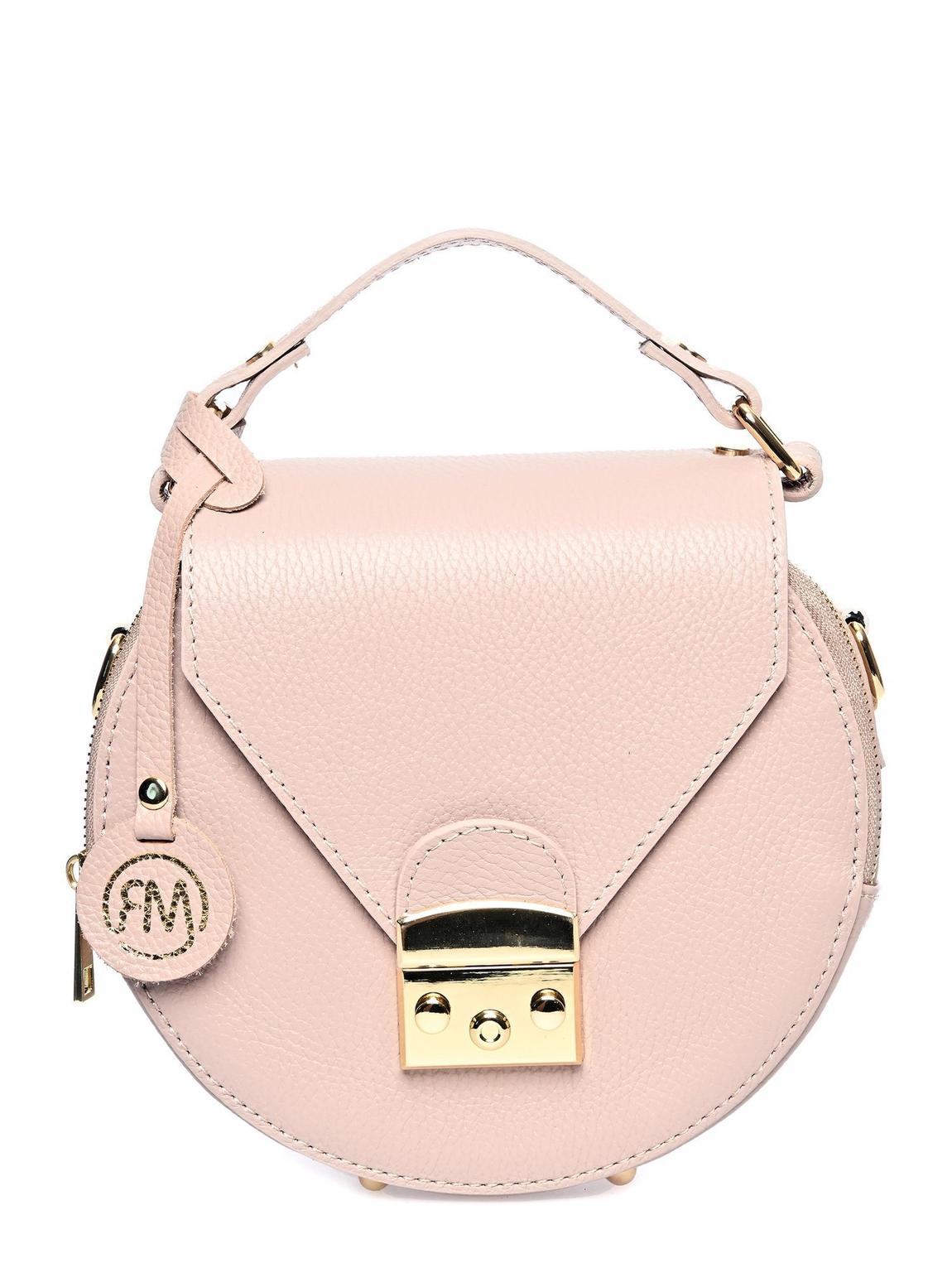 Pink Leather Top Handle Bag By Roberta M main product photo