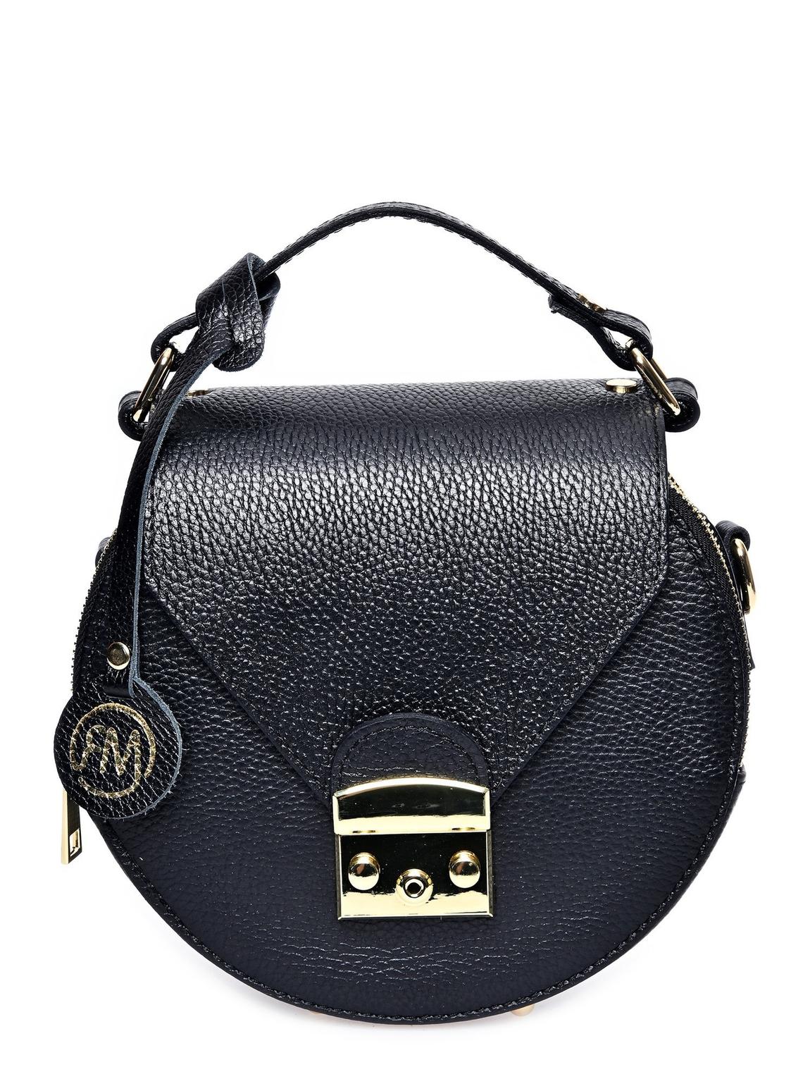 Black Leather Top Handle Bag By Roberta M main product photo