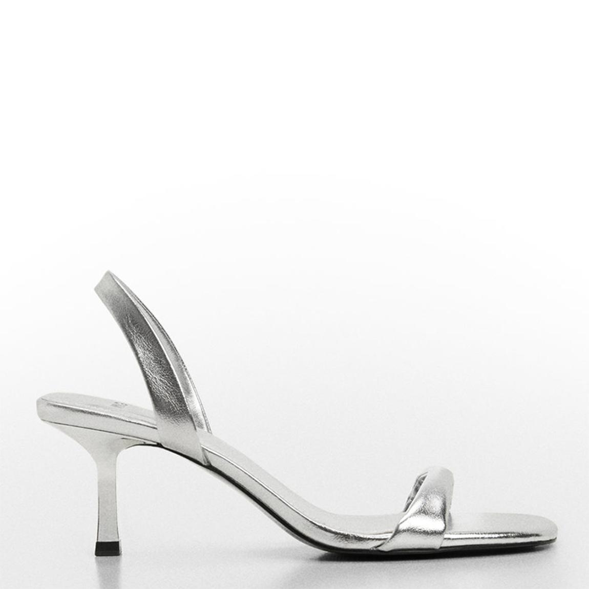 Silver Metallic Slingback Heeled Sandals main product photo