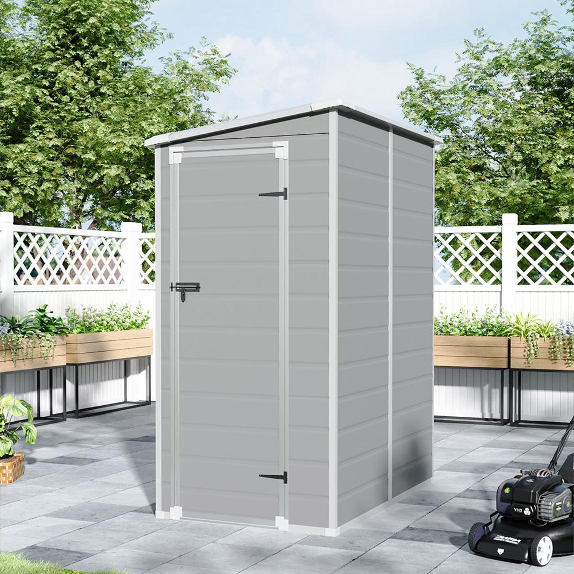 Outdoor 4x5 FT Plastic Storage Shed - Grey main product photo