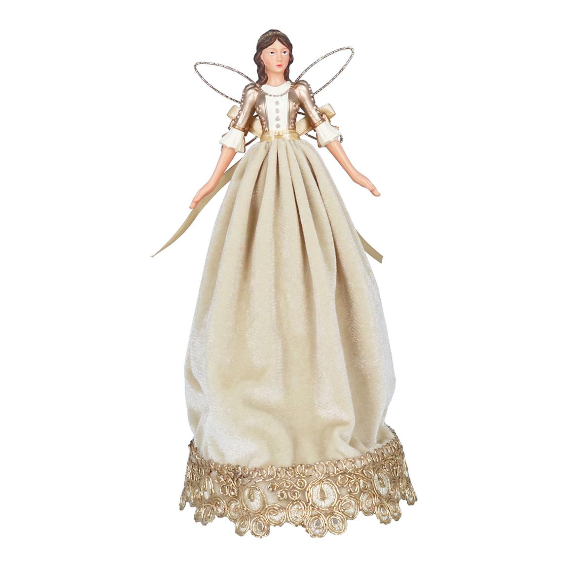 Velvet Resin Tree Top Fairy, Cream Gold main product photo
